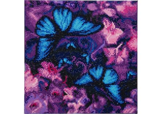 Crystal Art Leinwand Schmetterlinge 30 x 30 cm