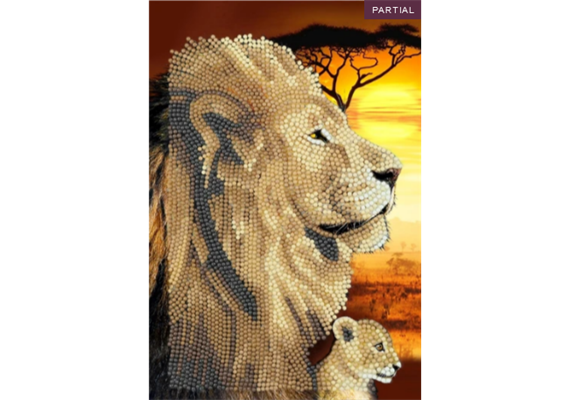 Crystal Art "Lions of Svannah" Notizbuch Kit, 26 x 18 cm