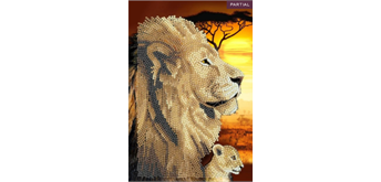 Crystal Art "Lions of Svannah" Notizbuch Kit, 26 x 18 cm