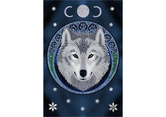 Crystal Art "Lunar Wolf"Notizbuch Kit, 26 x 18 cm