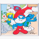 Crystal Art "Papa Smurf, Smurfette and Brainy" Bilderrahmen 21 x 25 cm