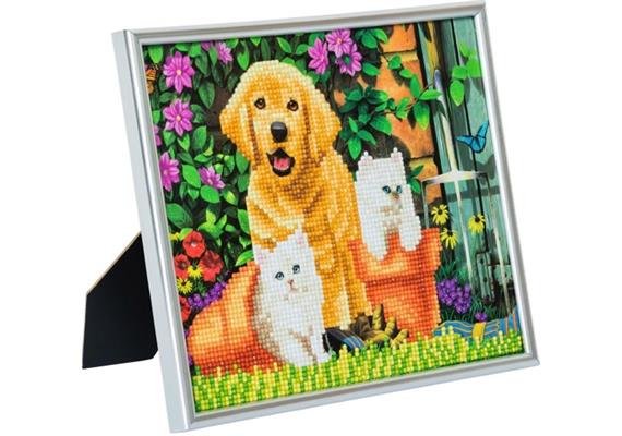 Crystal Art "Picture Frame Kit" Cat and Dog 21 x 25 cm