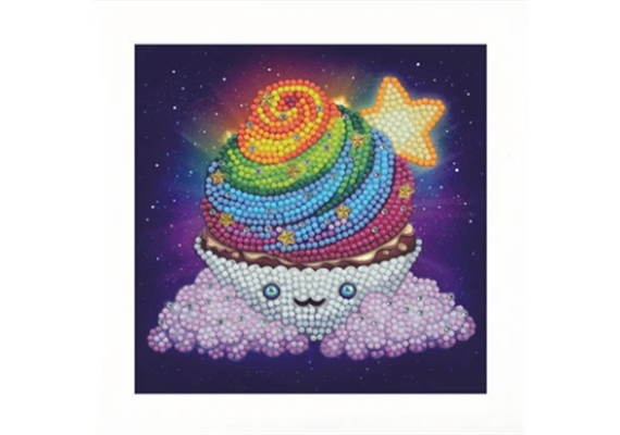 Crystal Art "Rainbow Cupcake" Bilderrahmen 16 x 16 cm