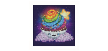 Crystal Art "Rainbow Cupcake" Bilderrahmen 16 x 16 cm