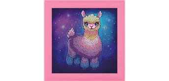 Crystal Art "Rainbow Llama" Bilderrahmen 16 x 16 cm