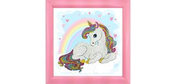 Crystal Art "Regenbogen Einhorn" Bilderrahmen 16 x 16 cm