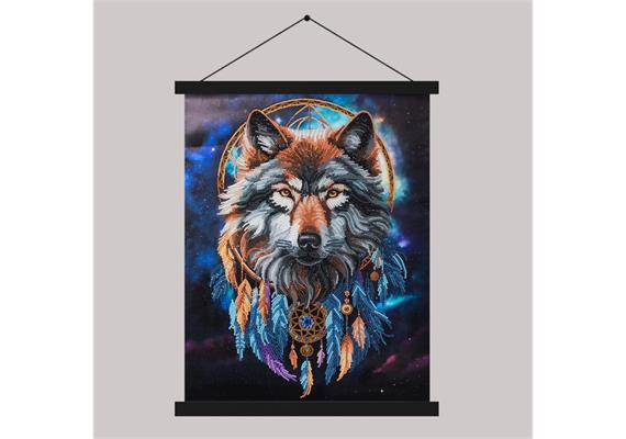 Crystal Art Scroll Enchanted Wolf 40 x 50 cm