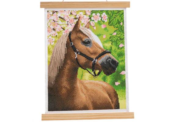 Crystal Art Scroll Horse 35 x 45 cm