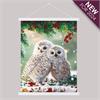 Crystal Art Scroll Snowy Owls Sanctuary, 40 x 50 cm