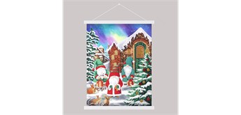 Crystal Art Scroll Three Merry Gnomes, 40 x 50 cm