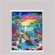 Crystal Art Scroll Tropical Turtle Paradise 40 x 50 cm