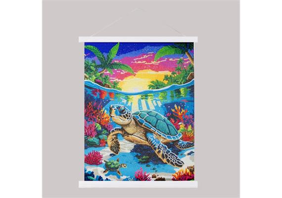Crystal Art Scroll Tropical Turtle Paradise 40 x 50 cm