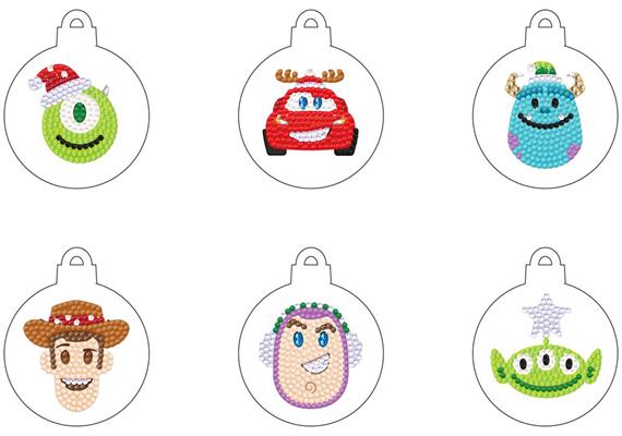 Crystal Art Set of 6 Disney Pixar Crystal Hanging Decorations