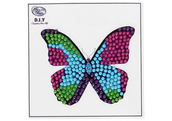 Crystal Art Sticker "Disco Butterfly" Motif mit Werkzeug