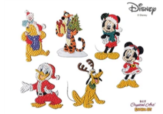Crystal Art Sticker Disney Christmas Friends Set of 10