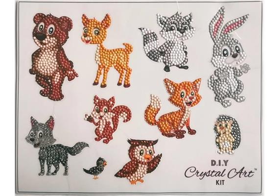 Crystal Art Sticker Forest Animals Set of 10
