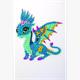 Crystal Art Sticker "Friendly Dragon" Motif mit Werkzeug