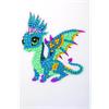 Crystal Art Sticker "Friendly Dragon" Motif mit Werkzeug