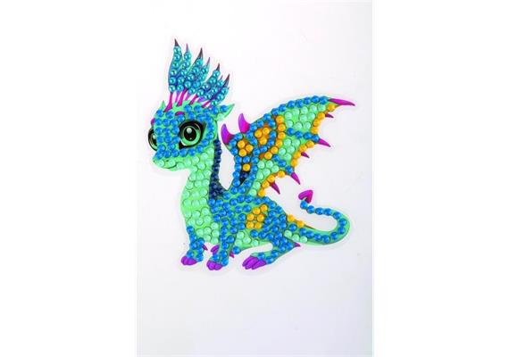 Crystal Art Sticker "Friendly Dragon" Motif mit Werkzeug