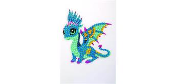 Crystal Art Sticker "Friendly Dragon" Motif mit Werkzeug