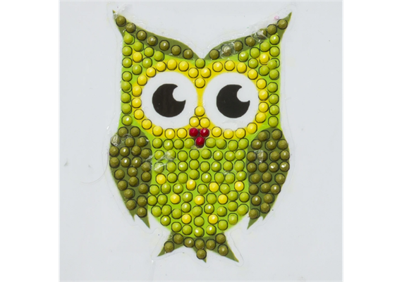 Crystal Art Sticker "Green Owl" Motif mit Werkzeug