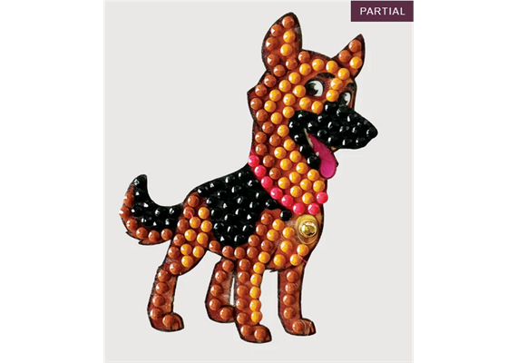 Crystal Art Sticker Joyful Dog 9 x 9 cm