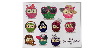 Crystal Art Sticker "Owl Life" Sticker Set of 10