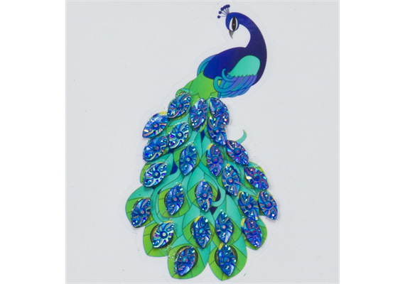 Crystal Art Sticker "Peacock" Motif mit Werkzeug