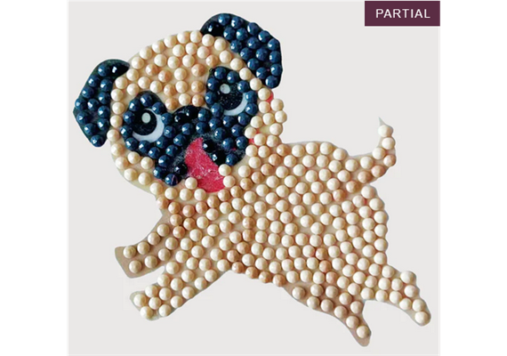 Crystal Art Sticker Playful Pup 9 x 9 cm