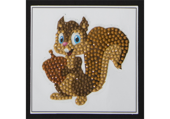 Crystal Art Sticker "Smiling Squirrel" Motif mit Werkzeug