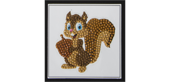 Crystal Art Sticker "Smiling Squirrel" Motif mit Werkzeug