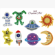 Crystal Art Sticker "Space Superstars" Sticker Set of 8