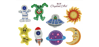 Crystal Art Sticker "Space Superstars" Sticker Set of 8