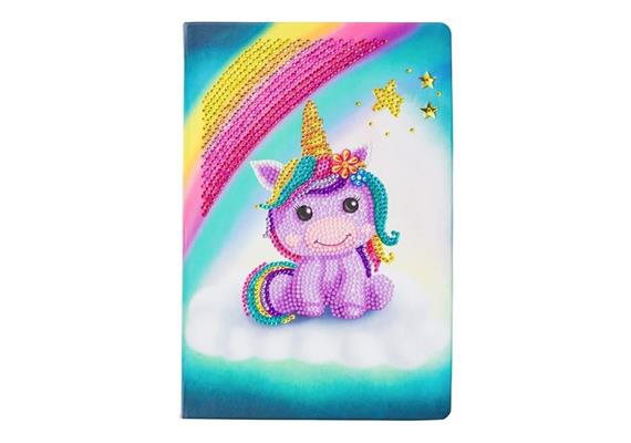 Crystal Art "Unicorn Smile" Notizbuch Kit, 26 x 18 cm