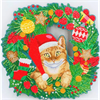 Crystal Art Wreath - Christmas Cat 30 cm