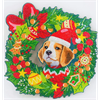 Crystal Art Wreath - Christmas Dog 30 cm