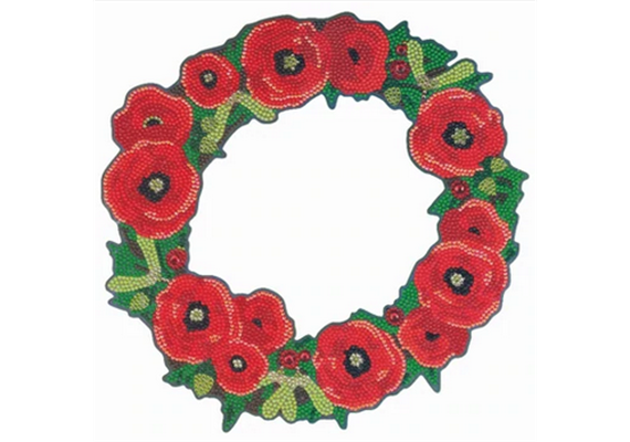 Crystal Art Wreath - Poppy, 30 cm