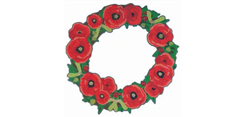 Crystal Art Wreath - Poppy, 30 cm