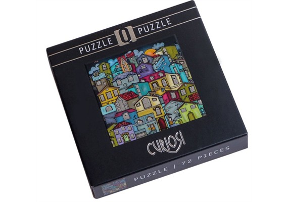 Curiosi - Q Puzzle – Silber 4 (Kunterbunte Stadt mit Silberfenstern)