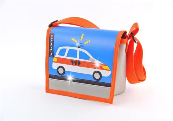 cwirbelwind Kindergartentasche Polizeiauto Glitzer