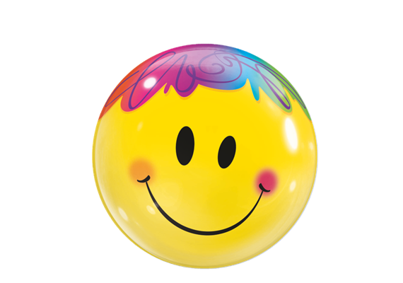 Deco Bubble Ø 56 cm, Smiley gelb, ohne Füllung