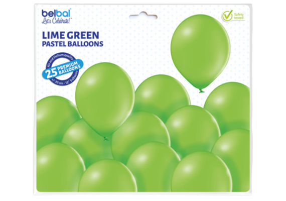 Deko-Rundballons Ø 33 cm, lime green, 25er Pack