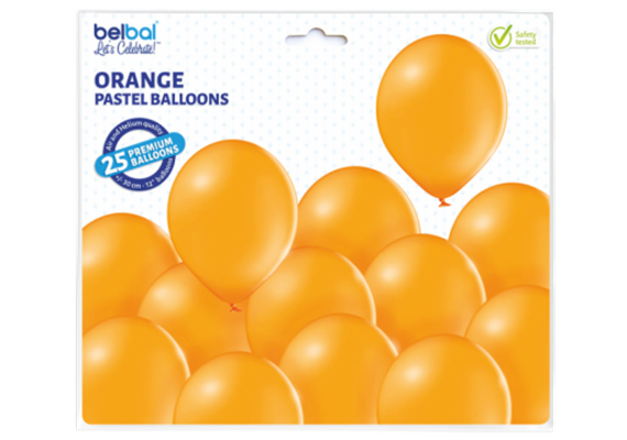 Deko-Rundballons Ø 33 cm, orange, 25er Pack