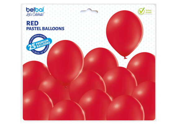 Deko-Rundballons Ø 33 cm, rot, 25er Pack