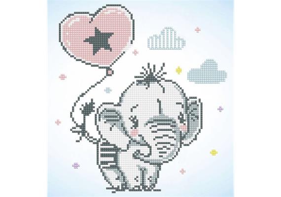 Diamond Dotz Elefant 28 x 30 cm