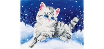 Diamond Dotz Katze im Schnee 35,5 x 27,9 cm