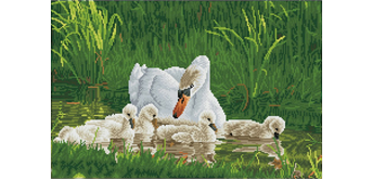 Diamond Dotz Mother Swan & Signets 62 x 41 cm