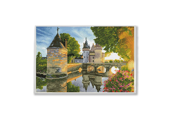 Diamond Dotz SQUARES River Castle mit Rahmen 35 x 52 cm