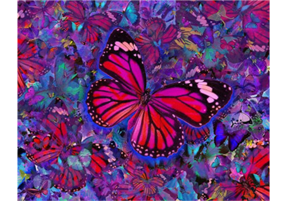 Diamond Painting 6037-40201 Pinker Schmetterling 25 x 35 cm