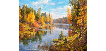 Diamond Painting 6037-40641 Flusslandschaft 25 x 35 cm